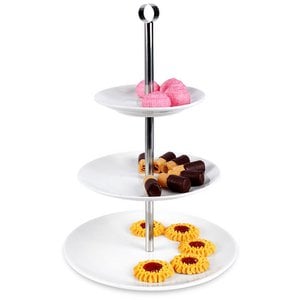Tierkuchenständer Porzellan weiß 3-stöckig 25,5 cm