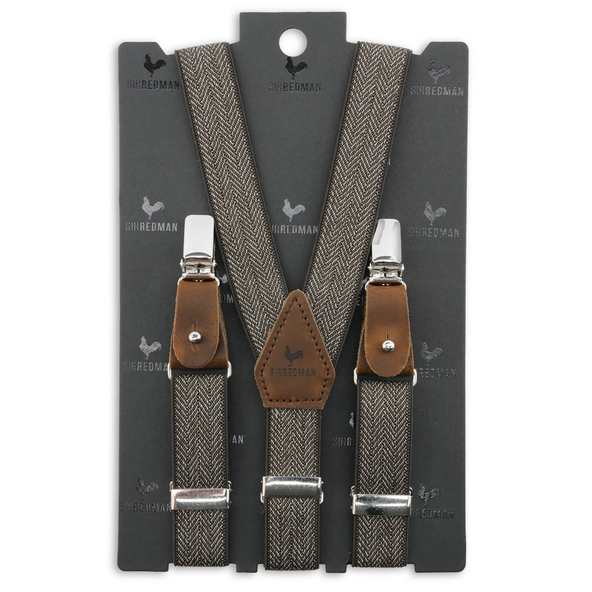 Bretelles enfant Sir Redman motif chevrons marron