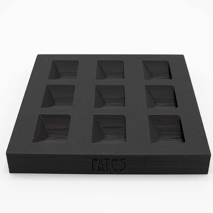 Présentoir durable pour cubes en bioplastique imprimé en 3D, basique