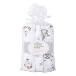 SWADDLES 80X80 - PACK3 - 100% COTTON - GRAY
