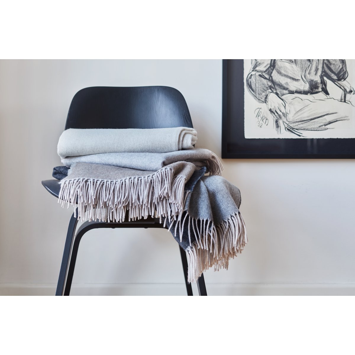Plaid ALASSIO poudre d'argent