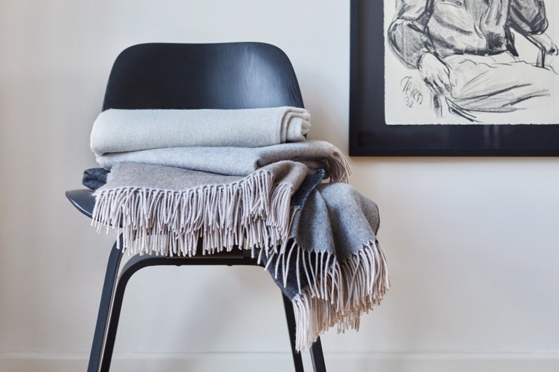 Plaid ALASSIO poudre d'argent