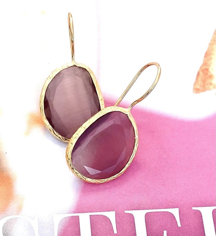 Earrings Cateye Steen Lila