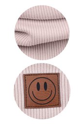Komplet czapka i komin SMILE - bawełna - pudrowy róż