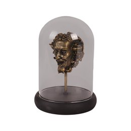 Bacchus-Figur mit Glaskuppel 23 cm