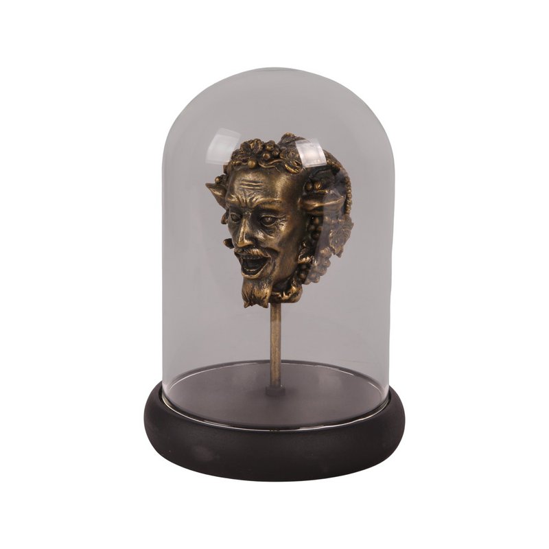 Bacchus-Figur mit Glaskuppel 23 cm