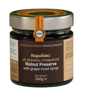 YIAM Griekse traditionele handgemaakte lepel Dessert Walnoot met druivenmost, 450 g, Limited Edition