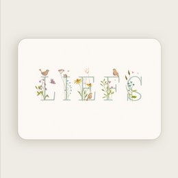 Postkarte (A6) 'Liebe', Blumen und Vögel