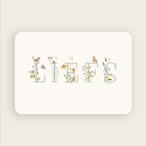Postkarte (A6) 'Liebe', Blumen und Vögel