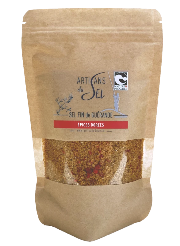 Feines Salz von Guérande mit goldenen Gewürzen - 200G Aufladen | Salzhandwerker