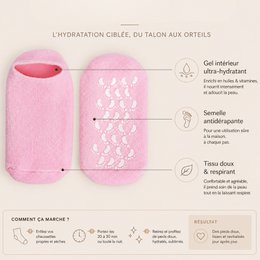 Moisturizing Rose SPA Socks - Gel with Jojoba and Olive Oils, Vitamin E and Lavender - Against Dry and Cracked Feet, Restores Softness and Suppleness to Feet