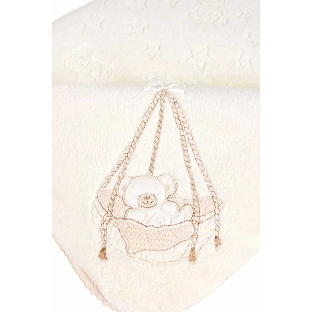 Couverture à capuche pour bébé avec ours en peluche