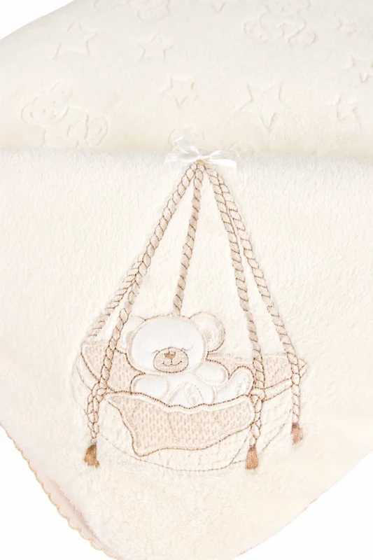 Couverture à capuche pour bébé avec ours en peluche