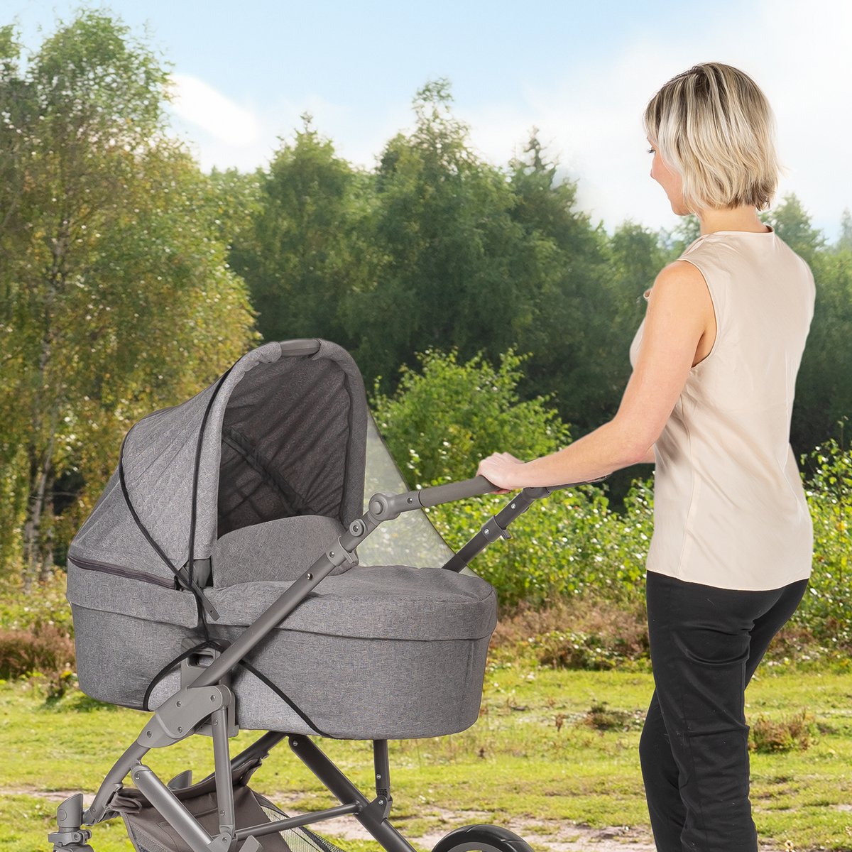 Mosquitera BiteSafe para cochecito, negra