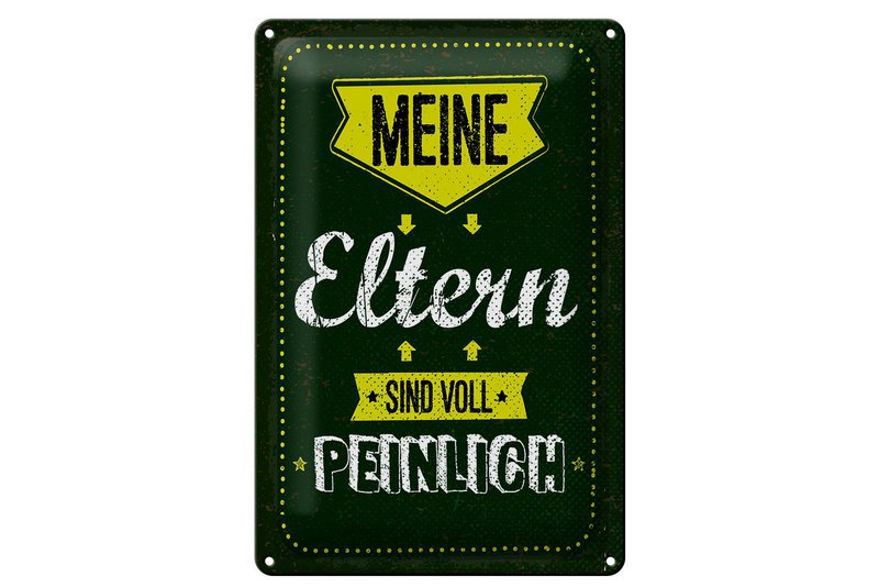 Blikskilt, der siger 20x30 cm Mine forældre er helt flov dekorativt skilt