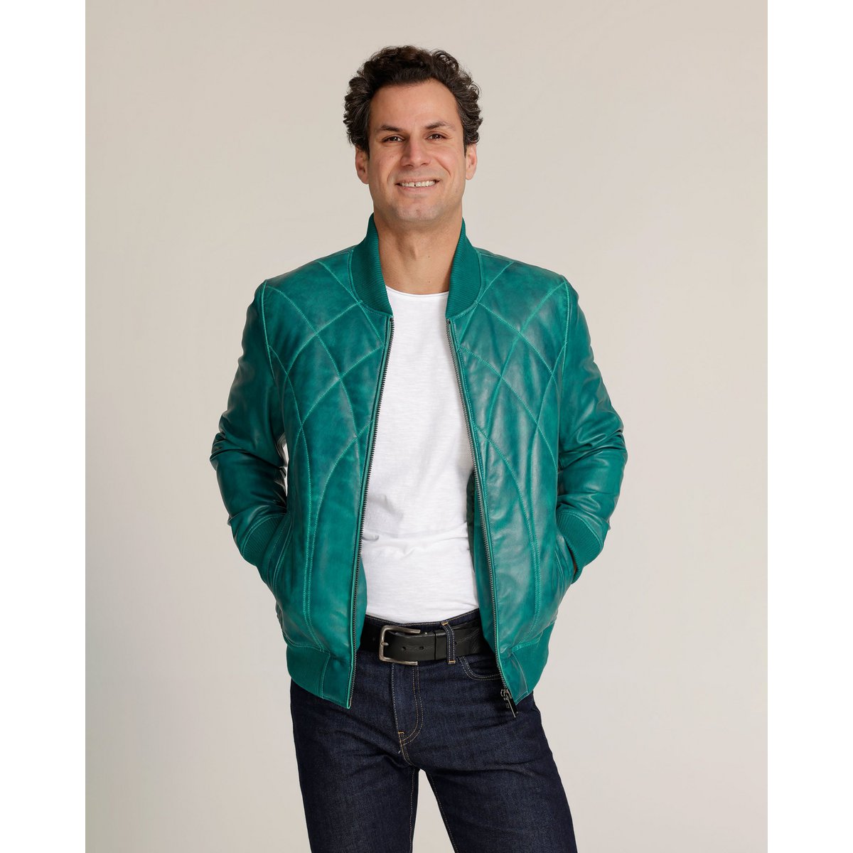 Edison │ gesteppte Lederbomberjacke