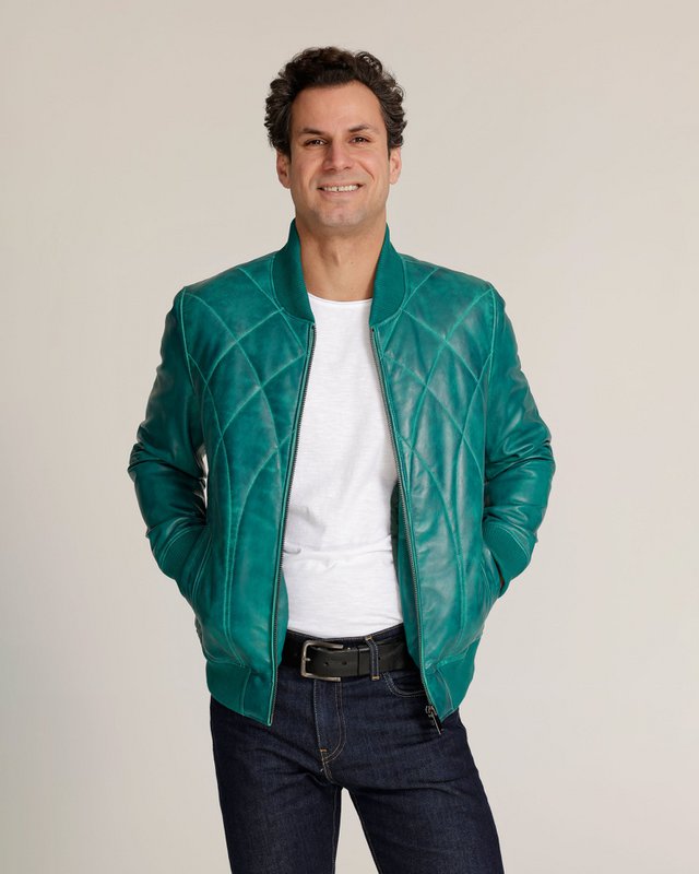 Edison │ Quilted Leather Bomber Jacket