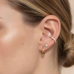 Tiny Stars - Gouden steroorknopjes met zirkonia's