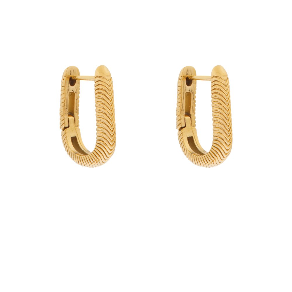 Earrings hoop oval arrows