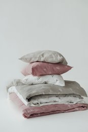Tisu Baby Duvet Cover & Pillowcase, Blush Leaves