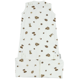 Sovepose 4-sæson interlock jersey Skovdyr Sand one size