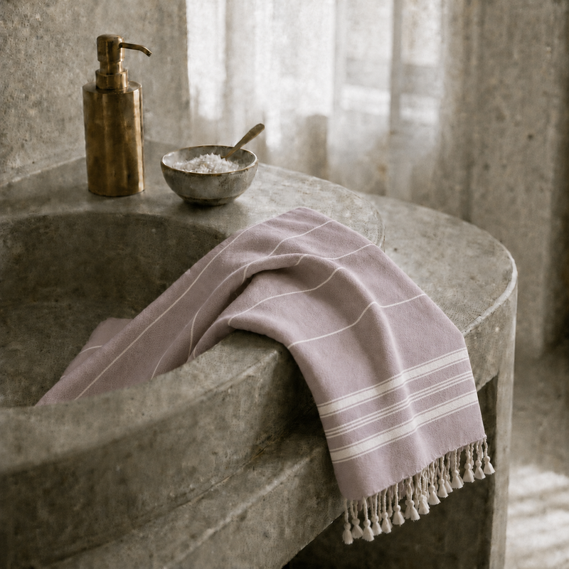Ecobain håndklæde "New Classic" | Dusty Pier (Taupe)