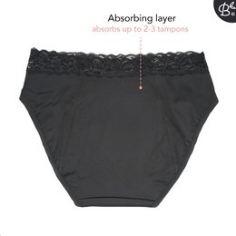 Bamboozy Menstrual Underwear Style 3 Mid-Hip Daisy