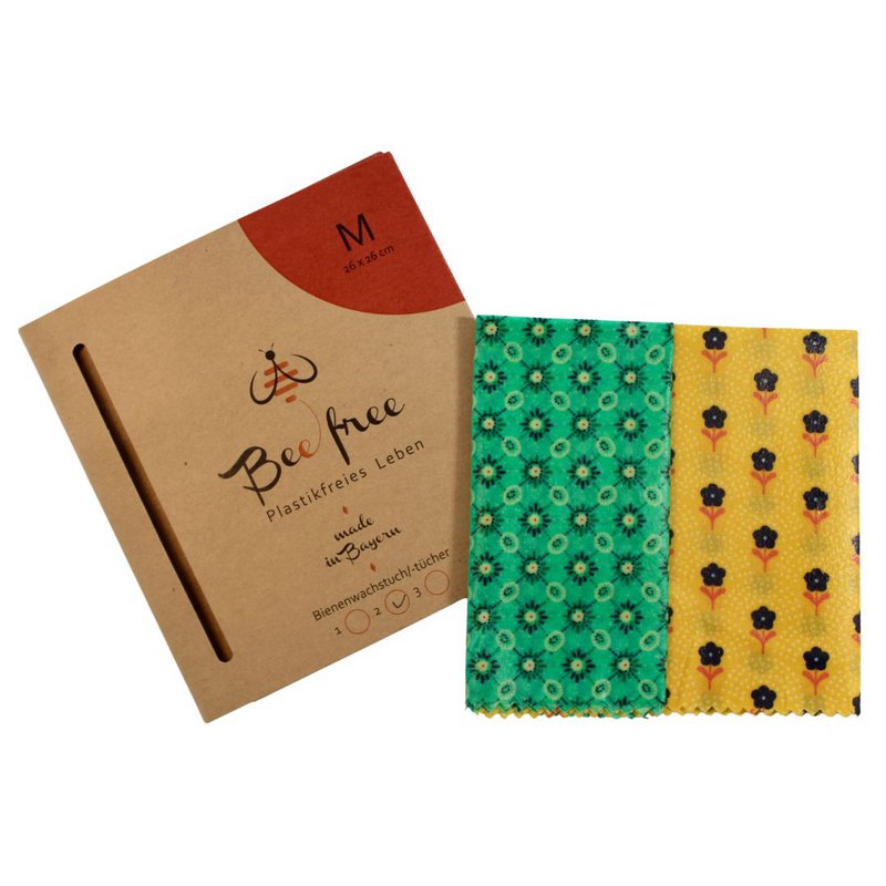 Colorful beeswax cloths double M set "Gloria" (26x26cm) - handmade in Germany
