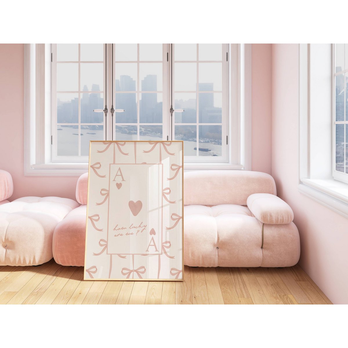 Wie viel Glück haben wir? Pink Bow Poster, Mädchenzimmerplakat, Mädchen Zitatplakat, Mädchenzimmerabdruck, Coquette -Mädchen Kindergarten, Mädchenzimmerdekoration