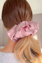 "Babekleuren" | Handgemaakte zijden scrunchies-set