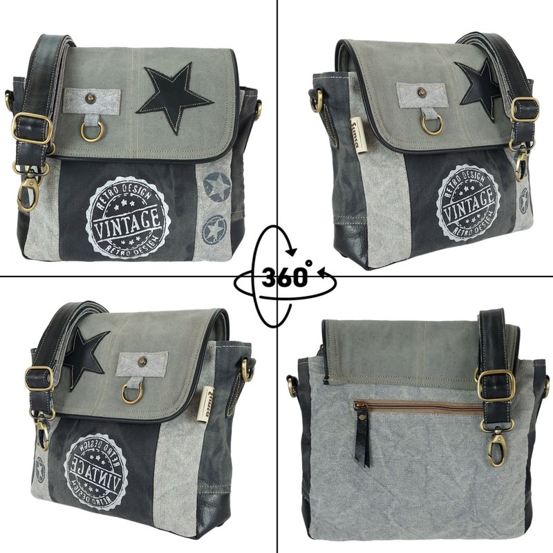 Bolso bandolera Sunsa para mujer. Bolso bandolera pequeño. Bolso bandolera estilo vintage. Bolso de lona. Bolso bandolera grande para mujer.