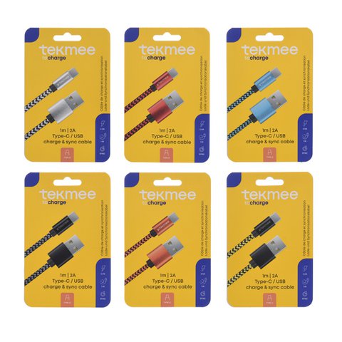Tekmee 1 m Typ-C-Nylon-geflochtene runde Kabine