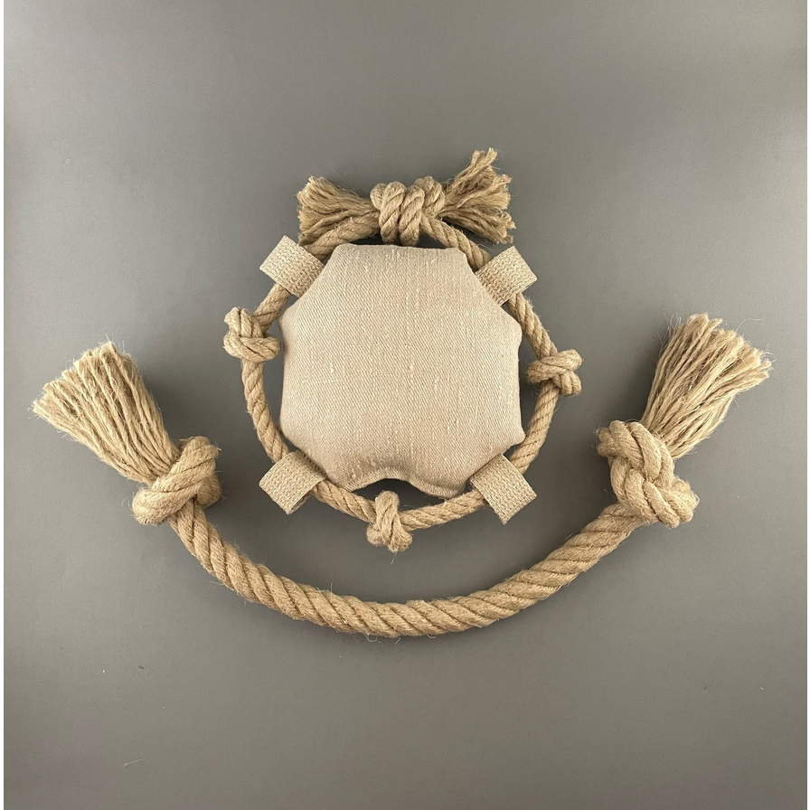 3 Dog Toys - Natural Hemp rope Dental toy, Simple rope
