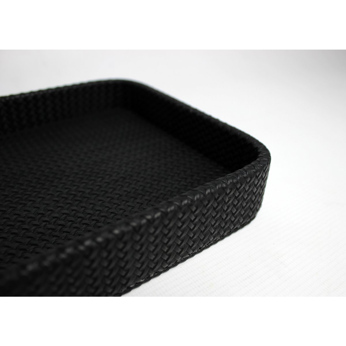 Tablet rechthoekige rand rand tissue zwarte decoratieve lade