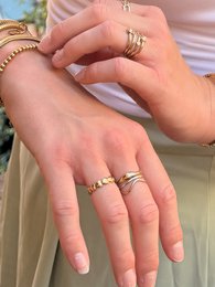 Ceylin – Bague Ajustable avec Coeurs – Doré