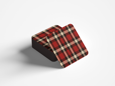 Tartan Coaster 10x10cm - YELLOW/RED SQUARES