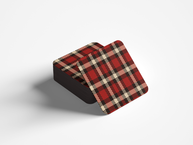 Tartan Coaster 10x10cm - YELLOW/RED SQUARES