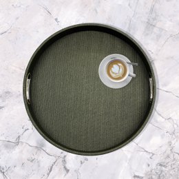 Tablette autour des motifs de tricot vert avec des poignées en laiton
