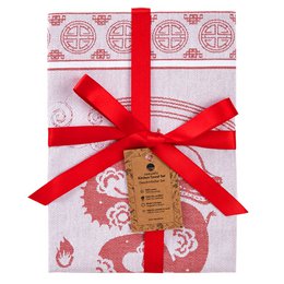 Kitchen Towel Dragon Red Cotton (2 pcs)