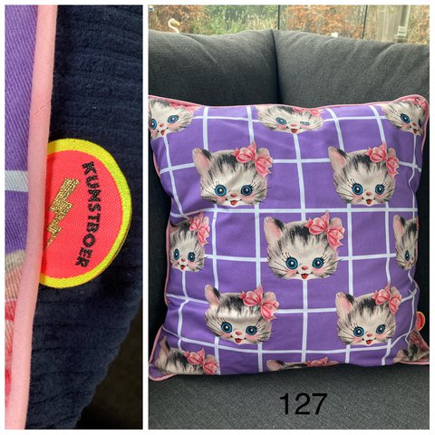 Cushion cover (50x50cm) - Kittens in purple