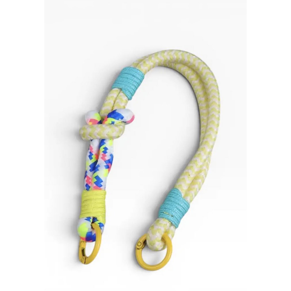 Keychain - cell phone chain - yellow-white