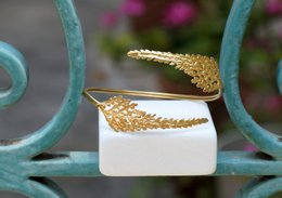 Fern Leaf Bracelet: Adjustable Gold-Plated Brass, Nature Inspired