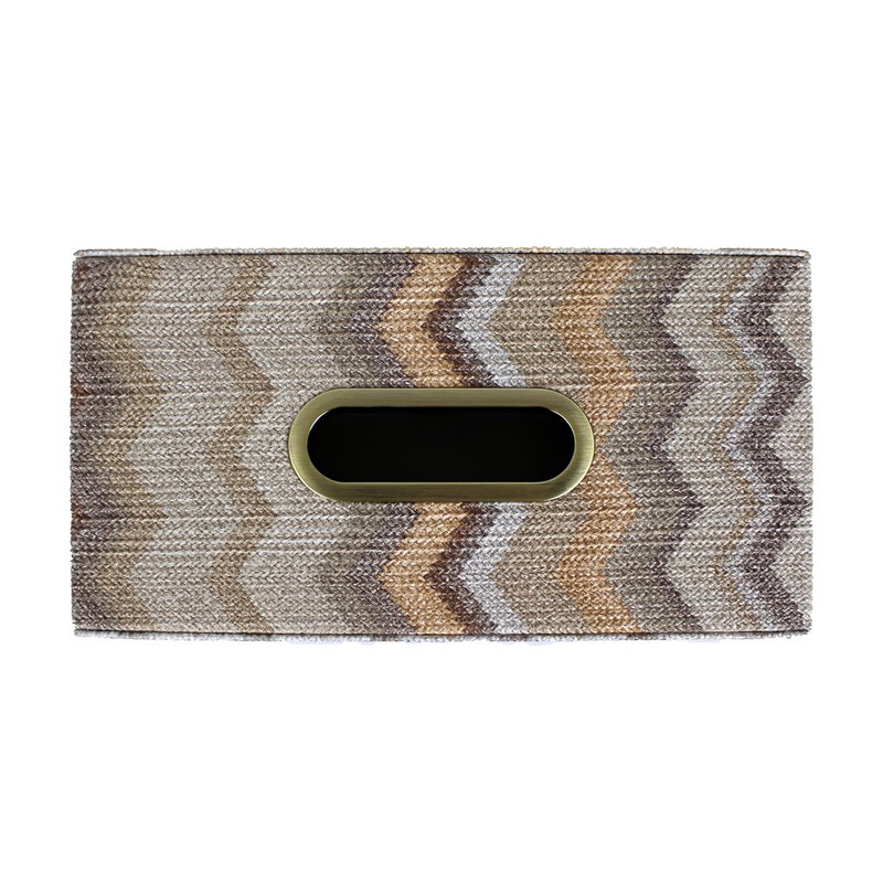 Tissue box zigzag brun grå mønster facial tissue box