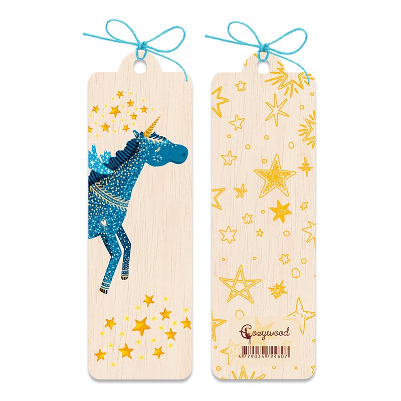 Wooden bookmark The Unicorn