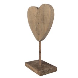 Decoration Image Heart 15x8x27 cm Brown Wood