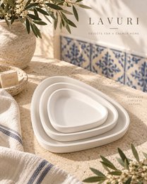 LAVURI 3 Modena SML Set – Handgemaakte keramische dienbladset Bundel schoonheidscombo