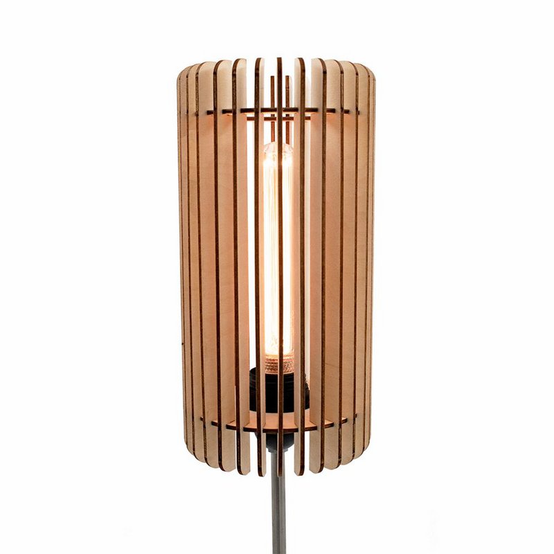 Tubo Bedside lamp - Natural wood
