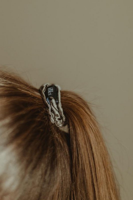 Silk Scrunchie S Size Grey