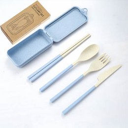 Kit posate staccabili e portatili - con custodia - 8 colori disponibili