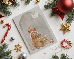Orsetto da cartolina con topo